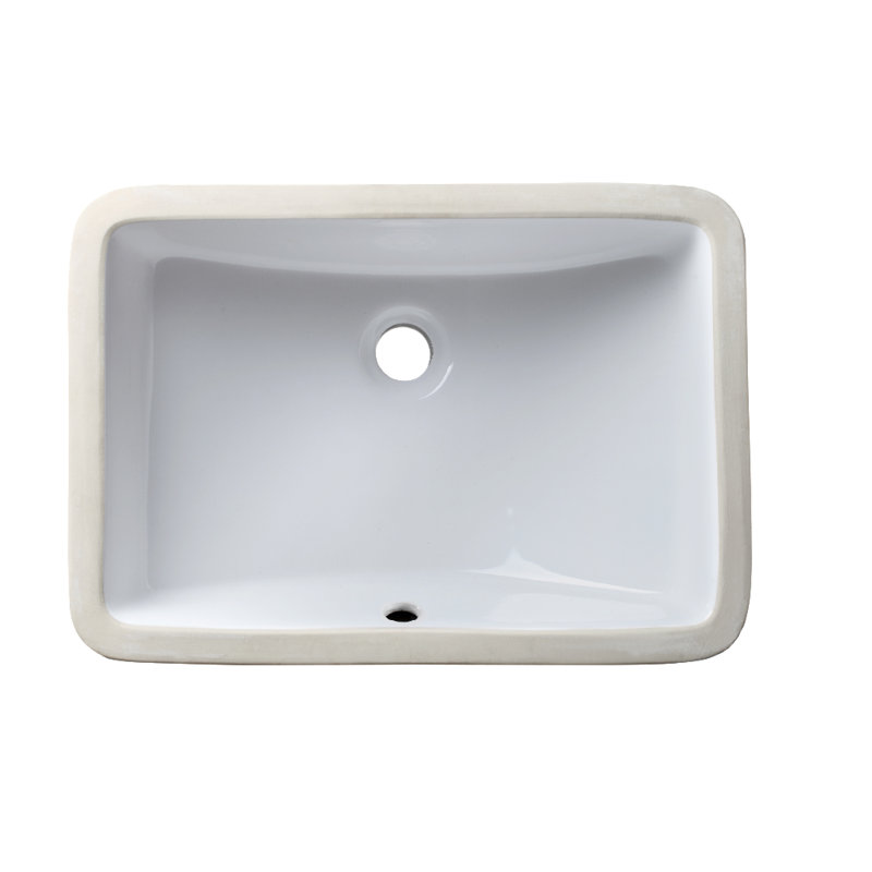 Allora USA 13.5'' White Vitreous China Rectangular Bathroom Sink with Overflow