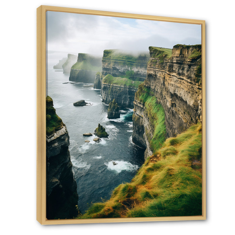 Impression sur toile paysage irlandais, Falaises de Moher, reproduction côtière - Falaises de Moher I, Cadre naturel flottant