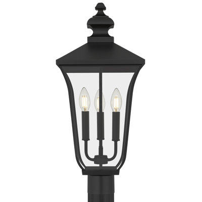 Lampadaire d'extérieur noir mat 3 lumières Farley