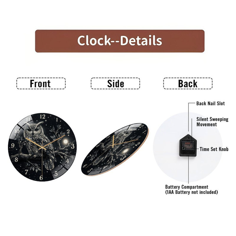 Horloge murale Owl