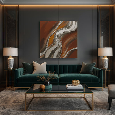 Abstract Color Field 80 Brown Canvas Wall Art