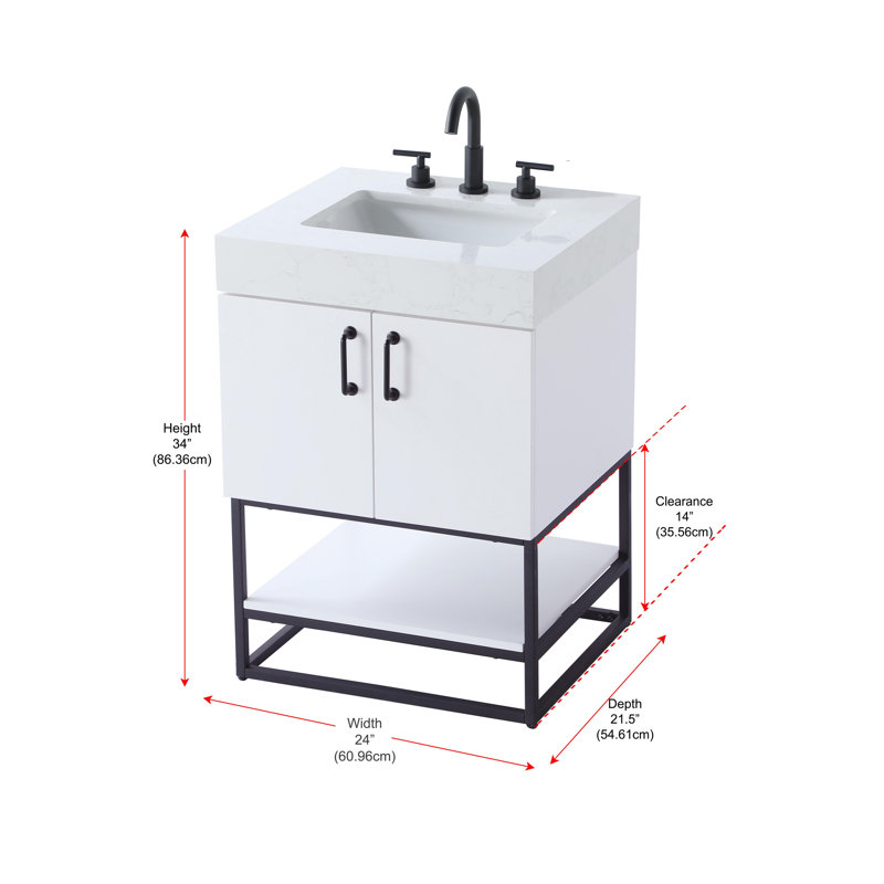 Meuble-lavabo simple 24 po, Blanc