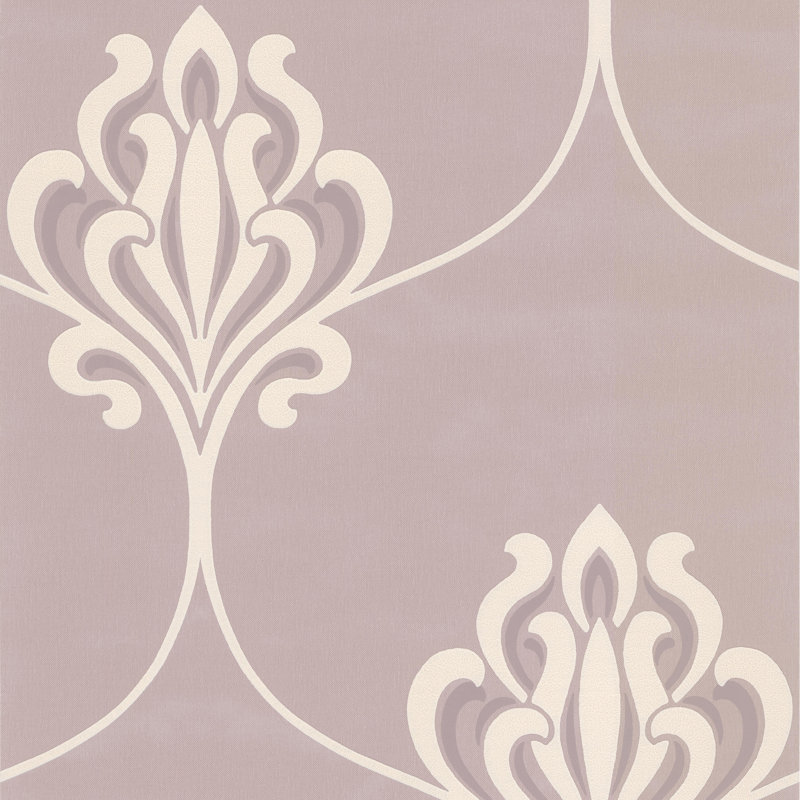 Papier peint embossé damassé 3d 33 pi x 20,5 po orfeo nouveau Decadence, Mauve
