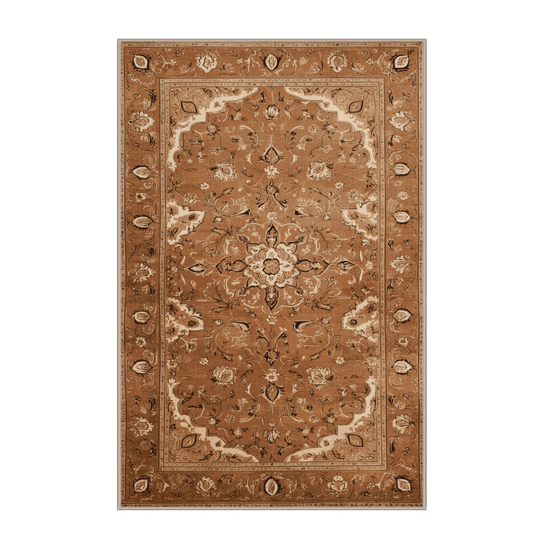 Machine Washable Persian Brown Area Rug, Rectangle 2' x 3'