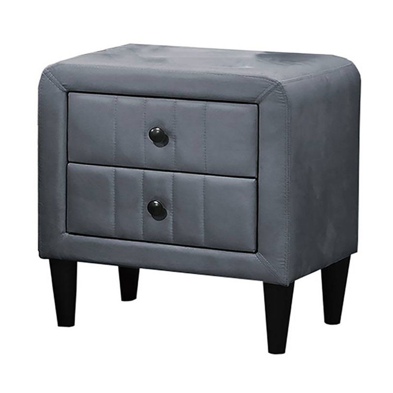 Table de chevet 2 tiroirs Healy, Gris clair