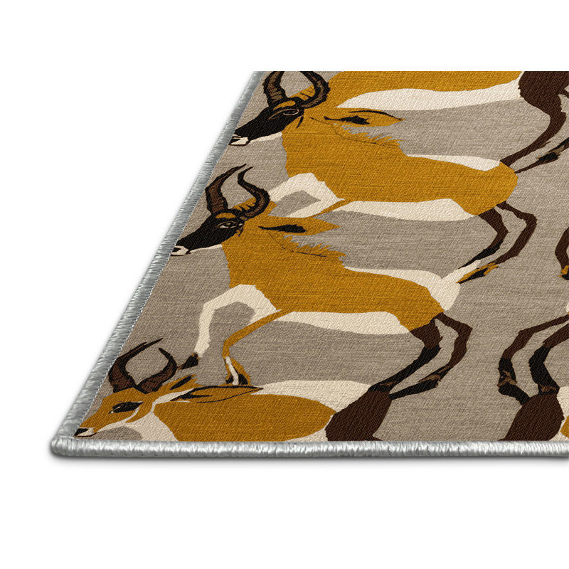  Tapis jaune lavable Duiker, Carré 6 pi