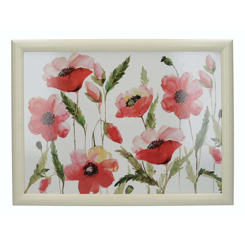 Watercolour Poppy Wood Tray