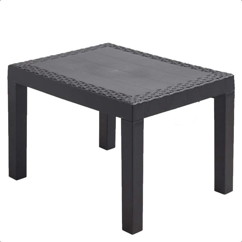 Garden Coffee Table Rattan Style Outdoor Patio Balcony Furniture Dark Grey Mackala