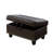 Rectangular Storage Ottoman Bench, Brown Faux Leather Footrest with Nailhead Trim, Coffee Table Stool for Living Room, Bedroom, Entryway-471646149
