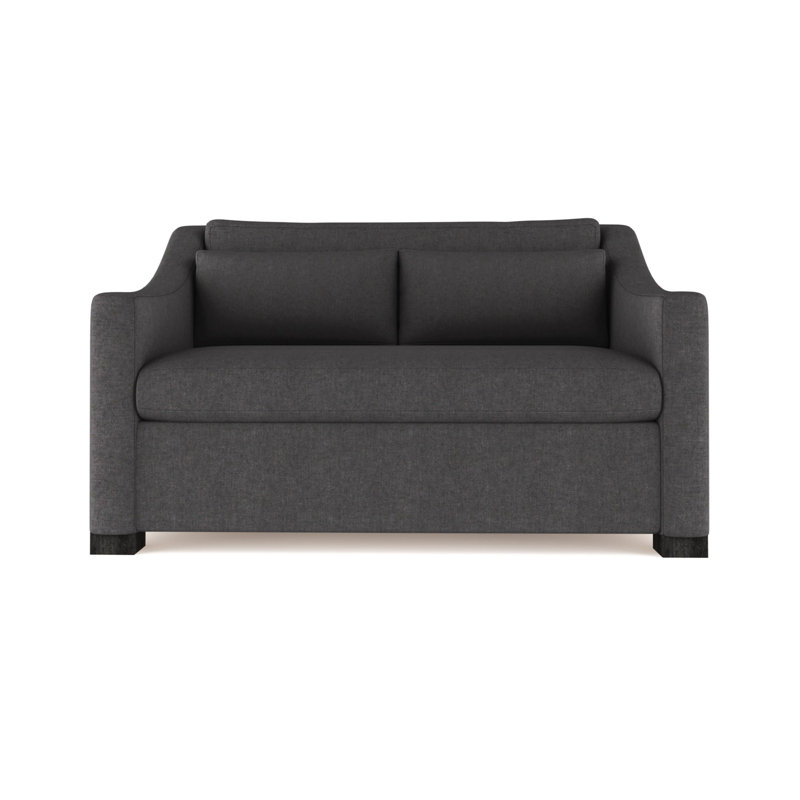 Crosby Slope Arm Loveseat, Ebony, Crushed Velvet Chocolate, 32.5" H x 60" W x 43" D