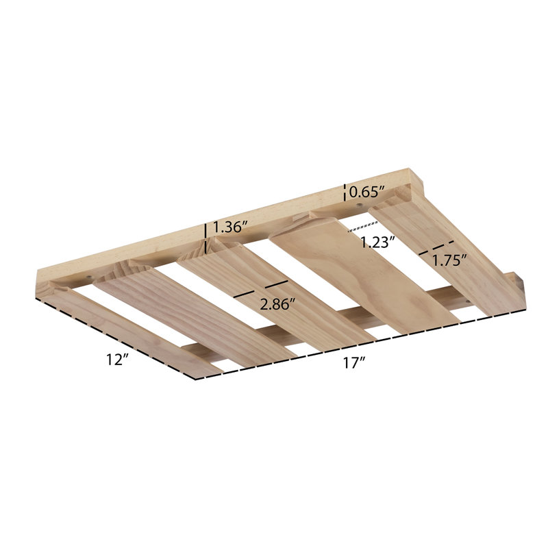 Sectional Under Cabinet Mount Wood Stemware Rack