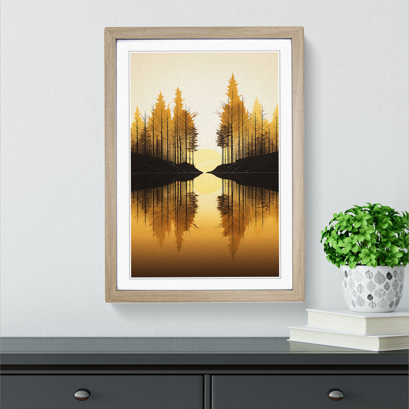 Single Picture Frame Print on Wood, 64cm H x 46cm W, Oak Framed