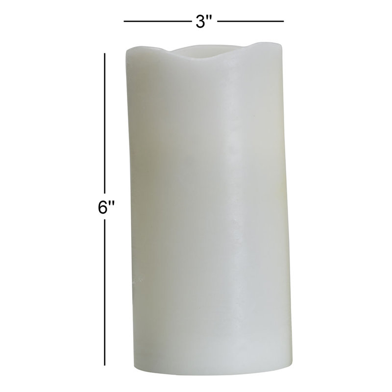Wavy Top LED Unscented Wax Pillar LED Candles