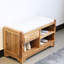 Banc de rangement pour chaussures en bois massif 6 paires