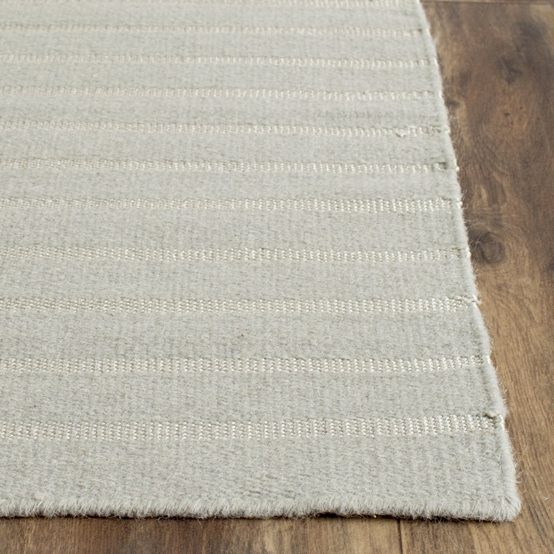 Tapis rayé en laine tissé à la main Rodgers, Carré 6 pi
