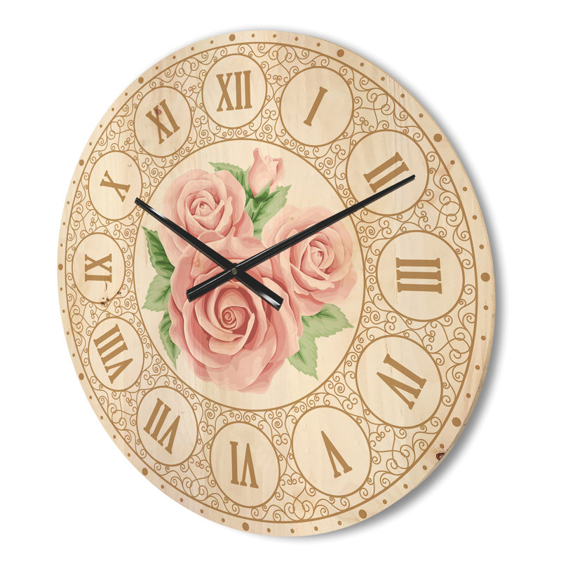 Horloge murale moderne en bois rose, Moyenne