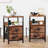 Bedside Nightstands with 2 USB Ports & AC Outlets, 2 Drawers and 2-Tier Open Storage Shelf-1885493946