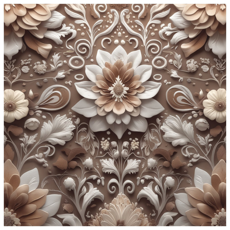 Housses de couette à motif floral complexe, Grand lit