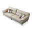 Canapé modulaire beige en cuir véritable-109305644-109305645
