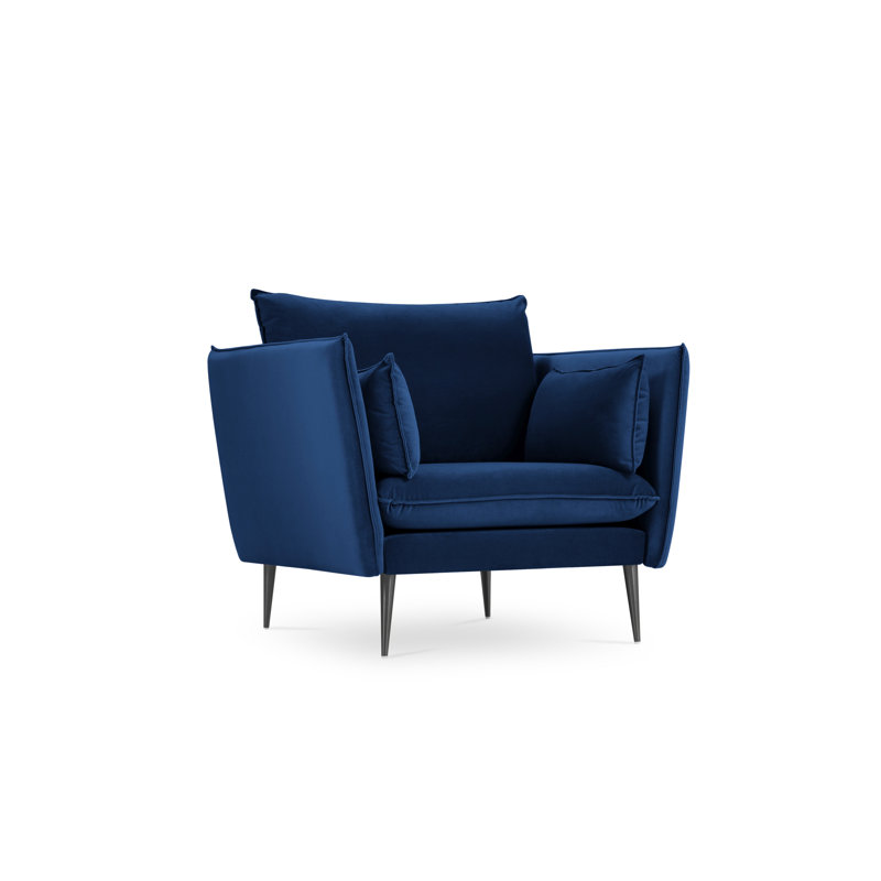 Adoraim Upholstered Armchair, Royal Blue, Black
