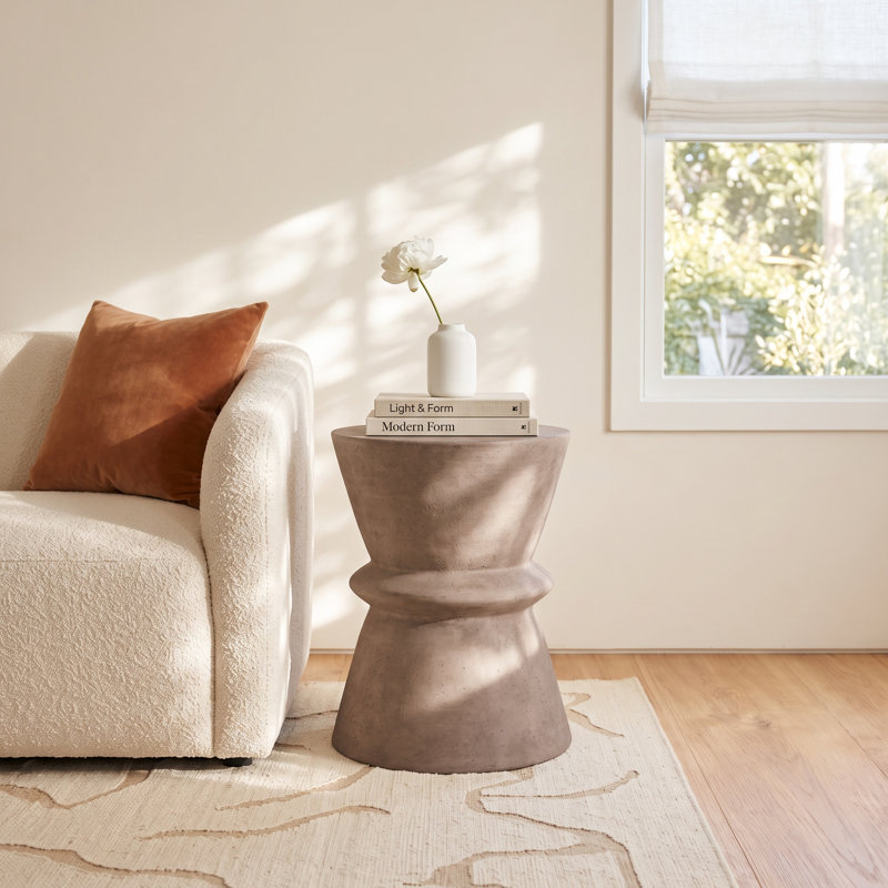 Dormington Concrete Top End Table, Dark Gray