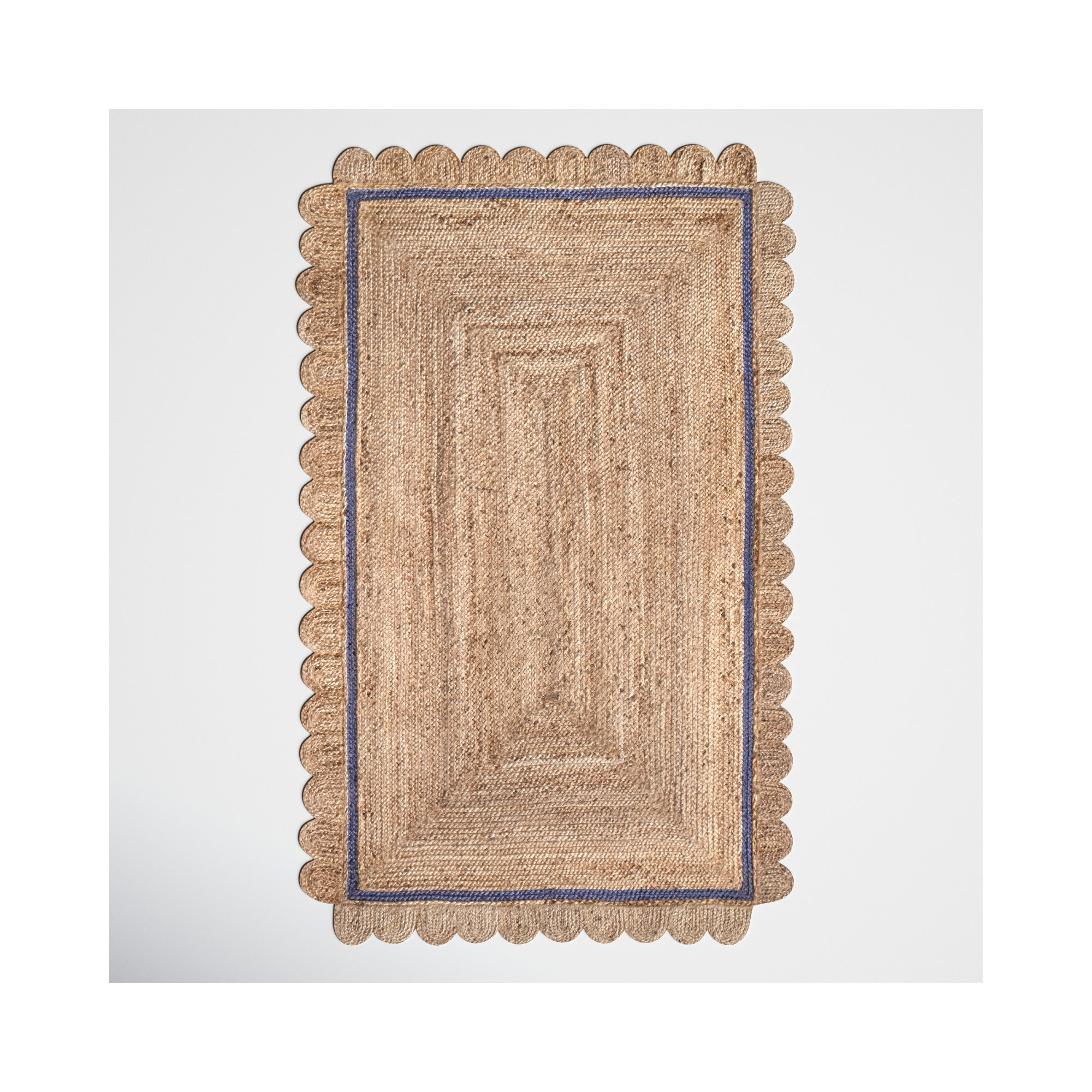 Damask Petals Braided Jute Area Rug, Rectangle 8'6" x 11'6"