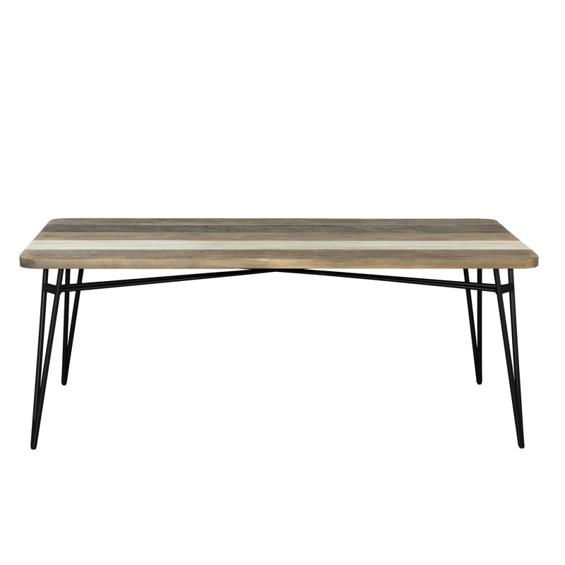 Fenja Acacia Solid Wood Top Metal Base Dining Table