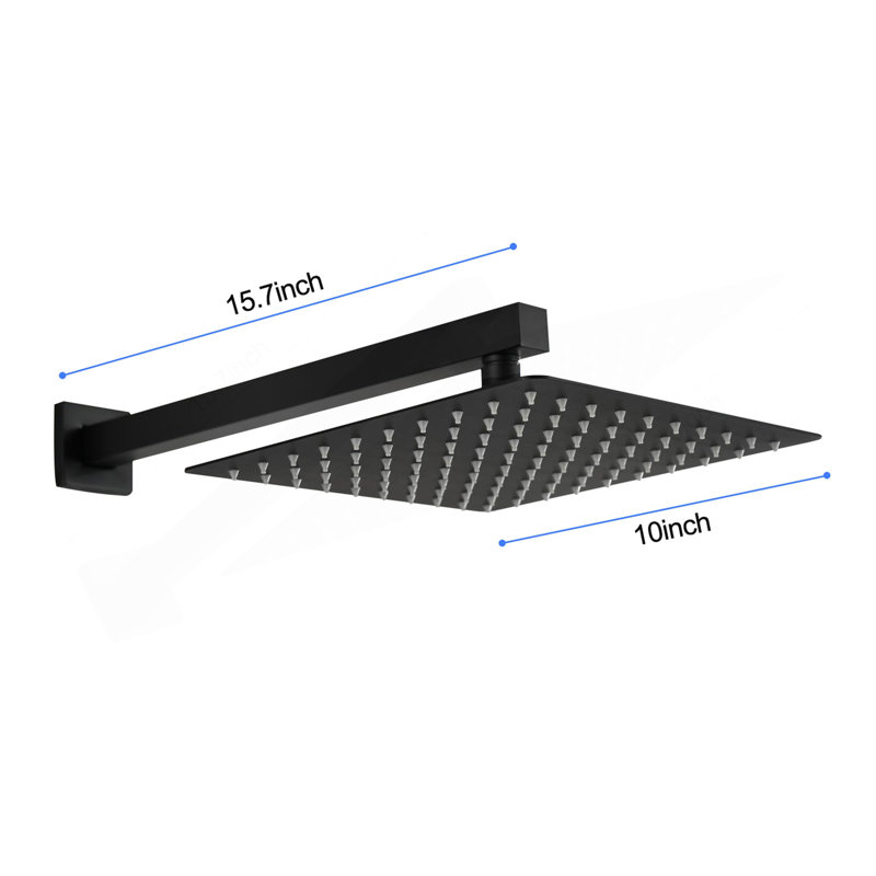 Pomme de douche murale 10 ", Noir mat