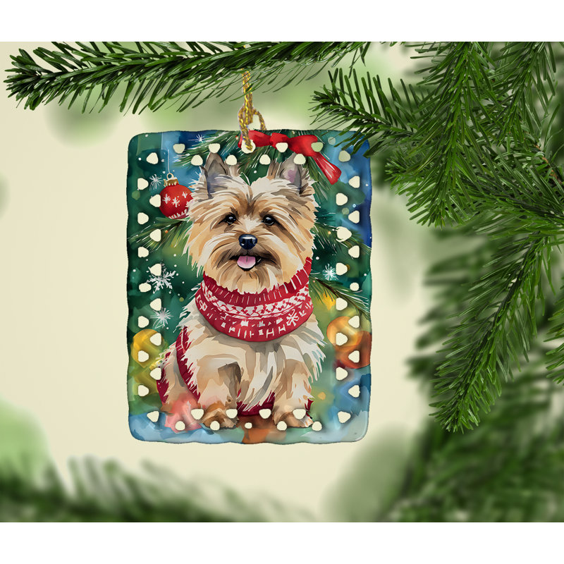 Ornement de Noël en porcelaine Cairn Terrier, Cairn Terrier 3402