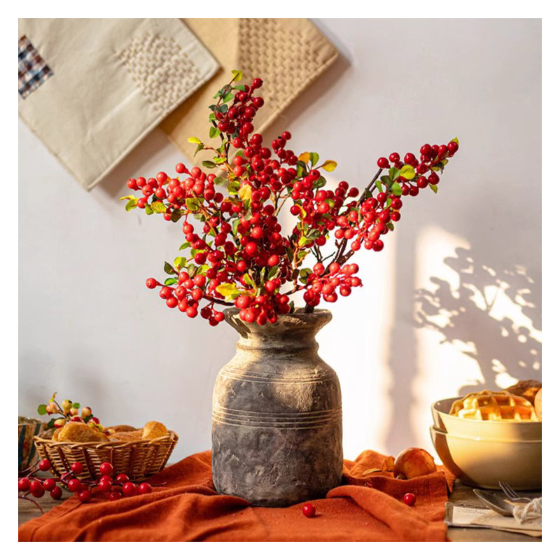 Tige de fruit artificiel, Rouge, 1