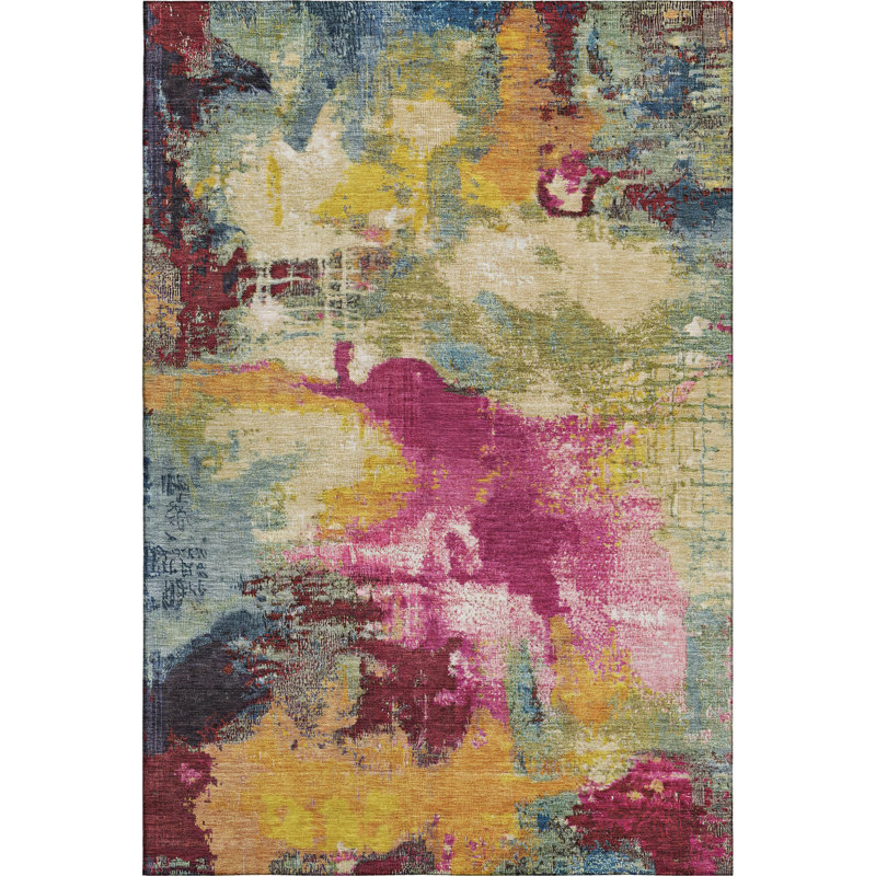 Premium Machine Washable Bucz AMF1738 Modern Rug, Rectangle 3' x 5'