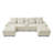 130" U-shaped Sofa with Console,Cupholders,And Usb,6-seat Upholstered primary living space Furniture,Sleeper Couch Set with Chaise for Living Room