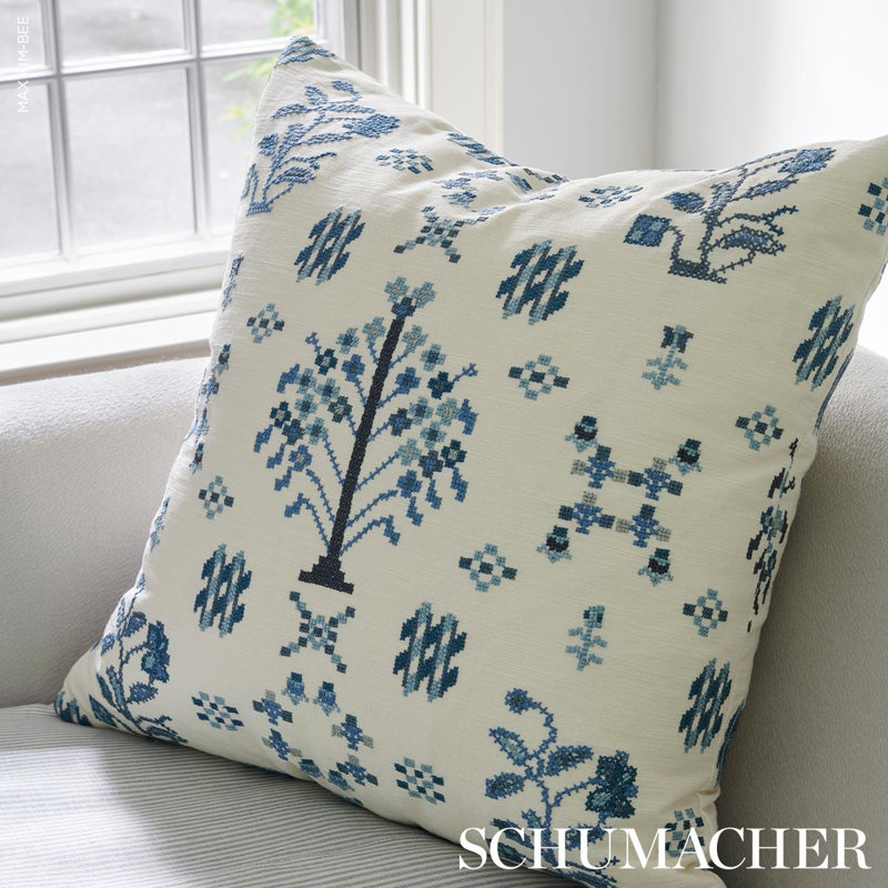 Fairview Floral Pillow Cover & Insert, Blue, Square 18"