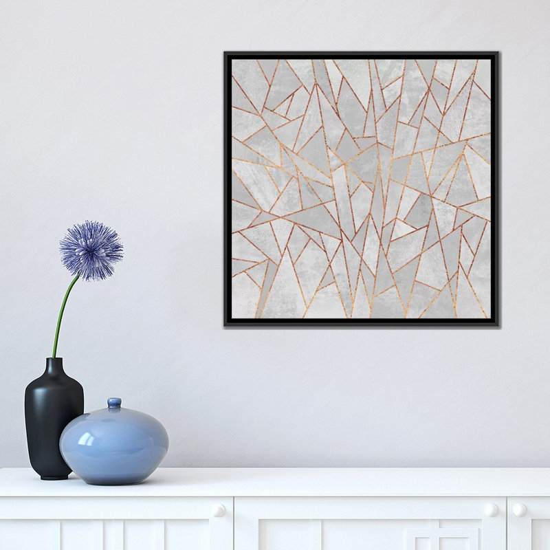 Béton brisé par Elisabeth Fredriksson - Impression sur toile, H 18 po x l 18 po x P 1,5 po, Toile avec cadre noir