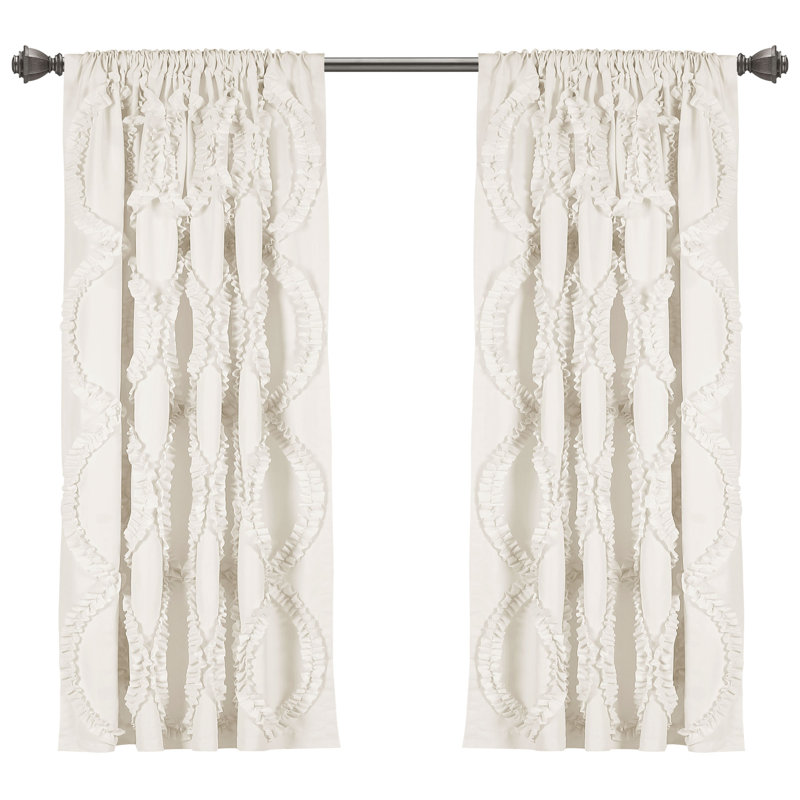 Panneau de rideau simple semi-transparent Avon, l 54 po x L 63 po, blanc