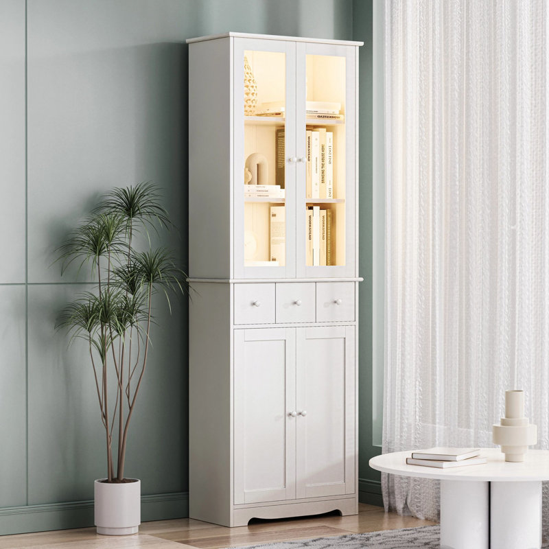 Armoire de salle à manger Shaundrelle, Blanc, Oui