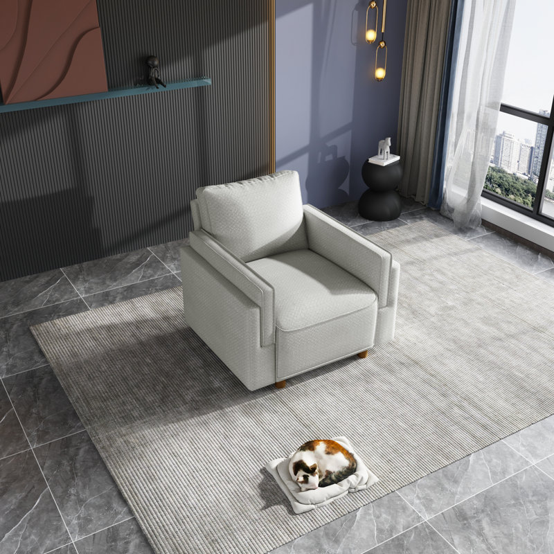 Fauteuil Joelie, Mélange de lin gris clair