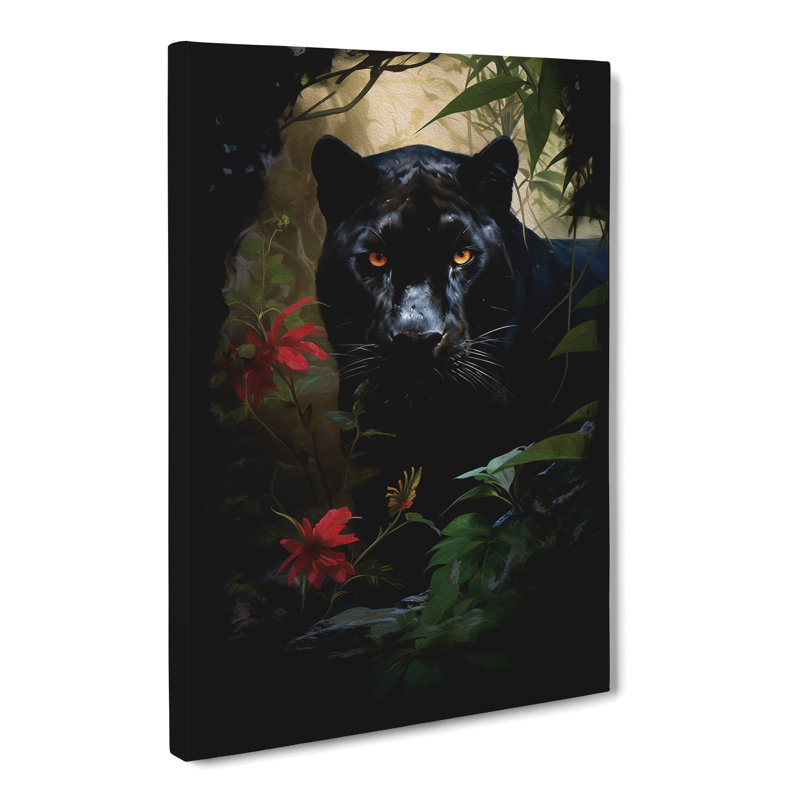 Panther Romanticism No.2 - Wrapped Canvas, 50cm H x 35cm W x 3cm D