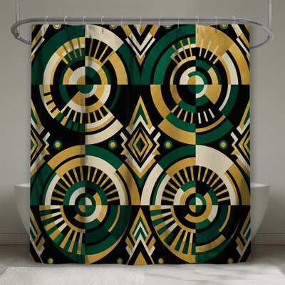 Rideaux de douche géométriques Art Deco