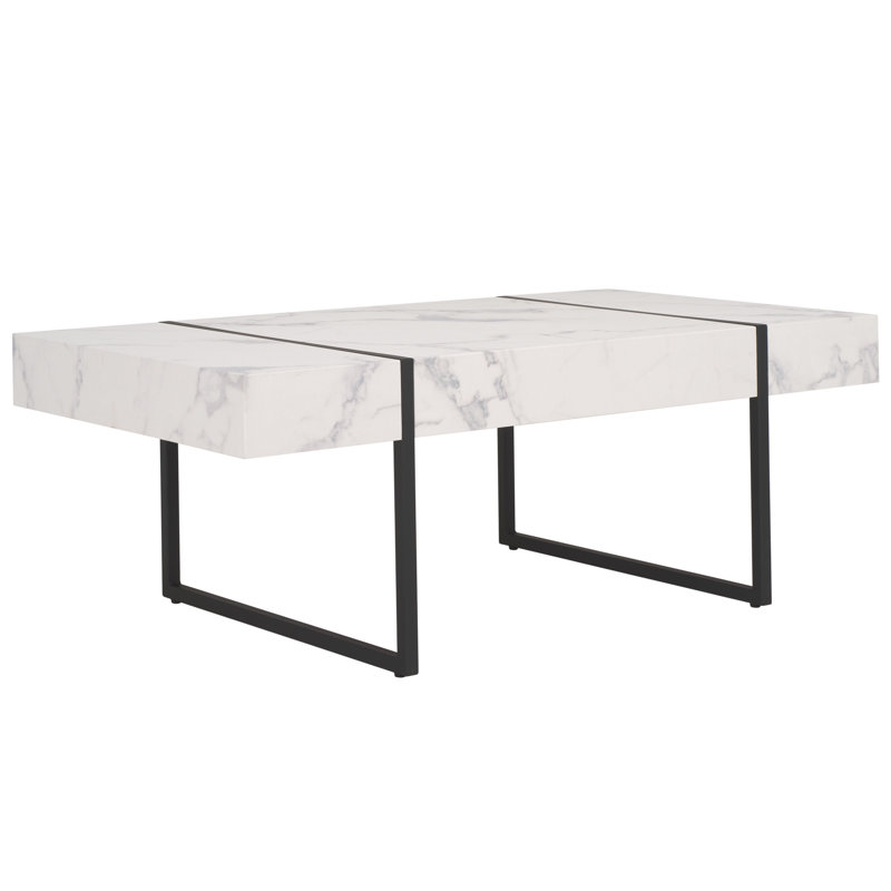 Table basse Fullmore, Blanc, Blanc / noir