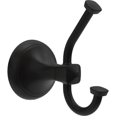Delta Esato Double Towel Hook Bath Hardware Accessory In Matte Black