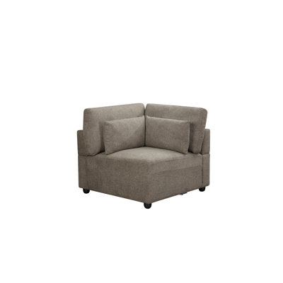 Easher Contemporary Modular - Wedge avec 3 coussins en brun