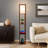 Maxwell 63 in. Traditional LED 3-Shelf Floor Lamp with Fabric Square Shade-2023371787