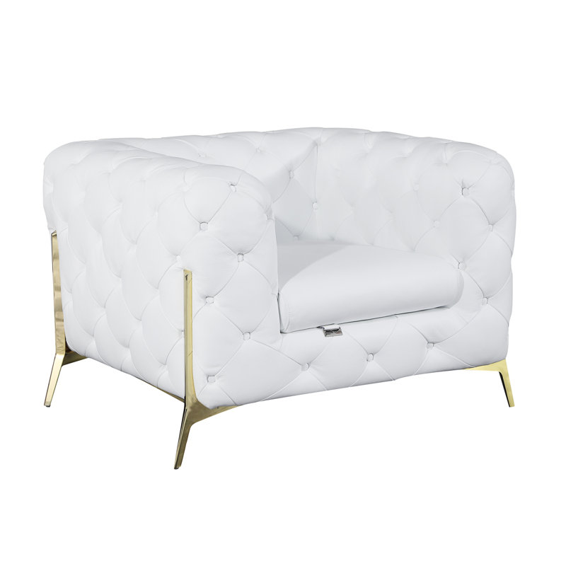 Fauteuil transitionnel 100% cuir italien, Blanc