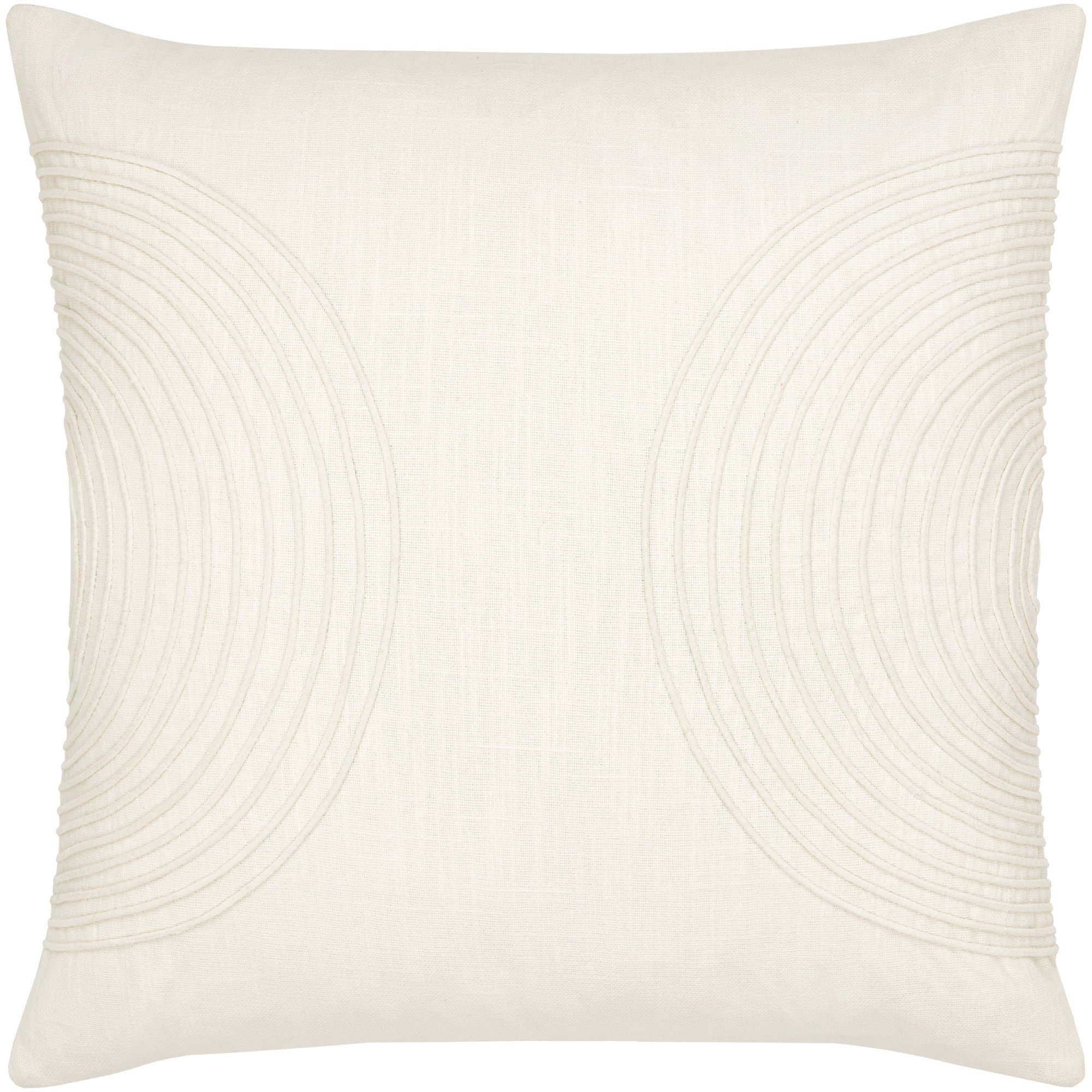 Rida Embroidered Cotton Throw Pillow, White, Down, 22" x 22"