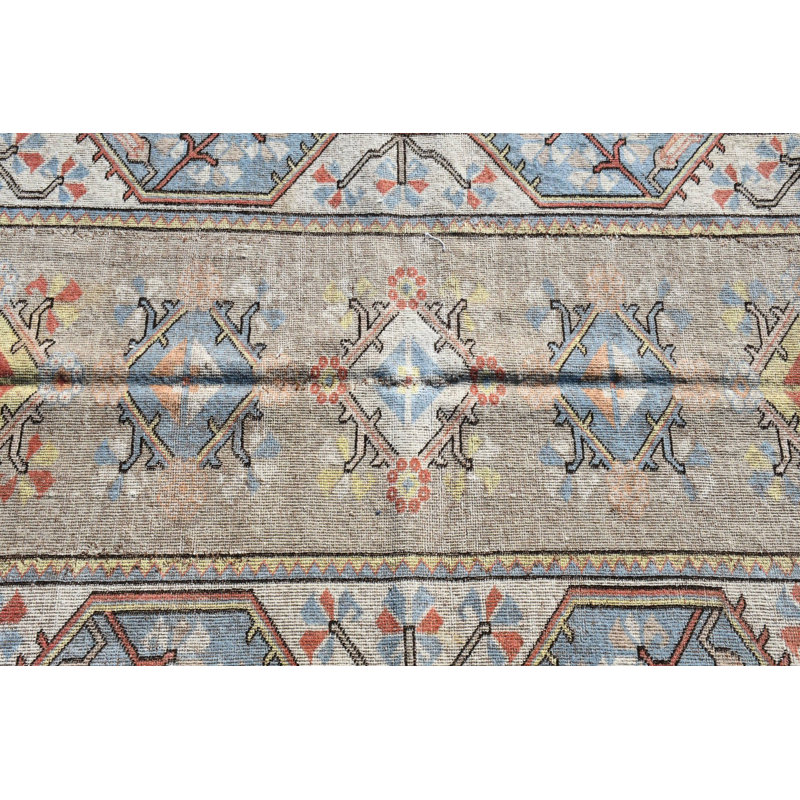 Tapis turc jaune antique pour le bureau et les espaces intérieurs avec un design de sol Anatolian
