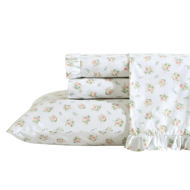 Ensemble de taie d'oreiller en coton percale 2 pièces Laura Ashley, Très grand, Orange Roseford