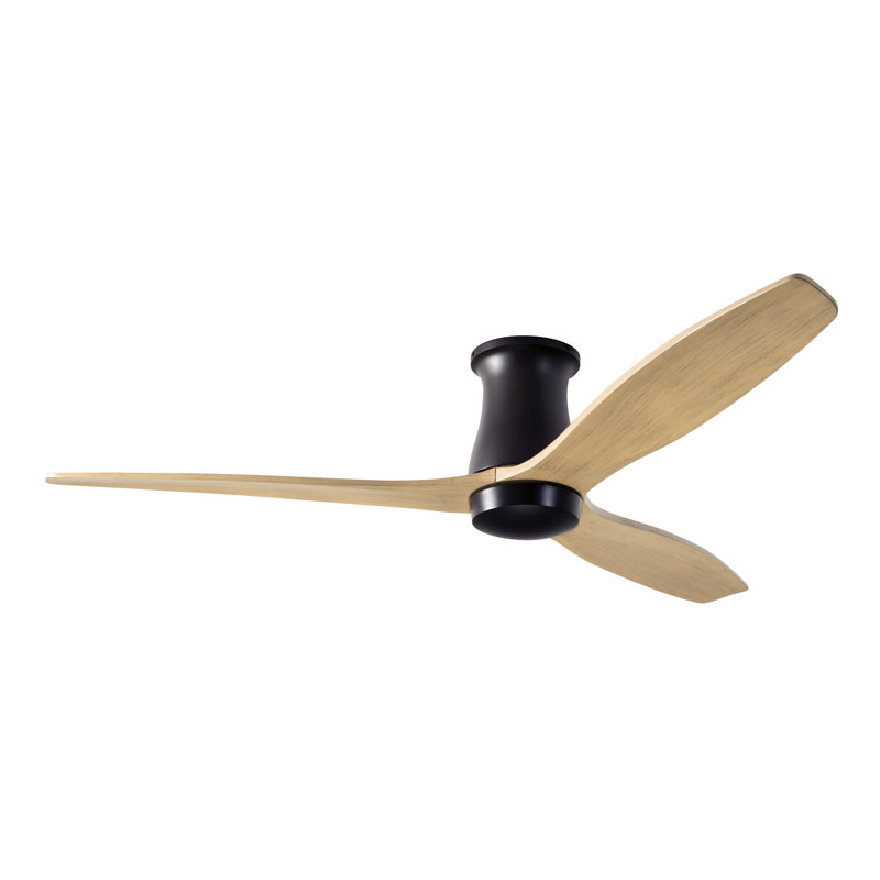 Arbor Flush Mount Ceiling Fan, Handheld Remote Control, Maple, Dark Bronze