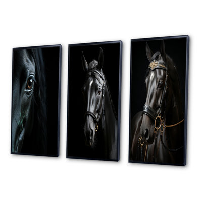 " Black Horse Mysterious Shadows " 3 - Pieces
