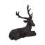 Statue rustique en cerf brun en résine - 6,0 po x 12,5 po x 13,75 po